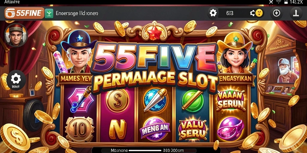 Tampilan gameplay Slot 55FIVE yang mengasyikkan dan penuh warna.