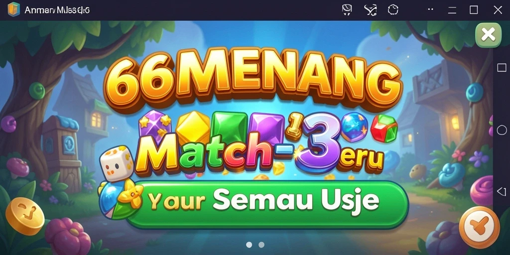Gameplay seru dari 66MENANG dengan tantangan match-3.