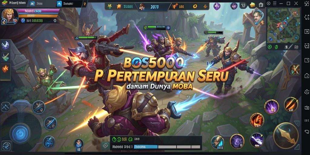 Screenshot menampilkan aksi seru dalam permainan MOBA.