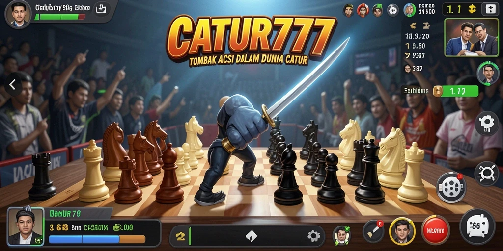 Tangkapan layar gameplay CATUR777 menampilkan aksi catur yang mendebarkan.