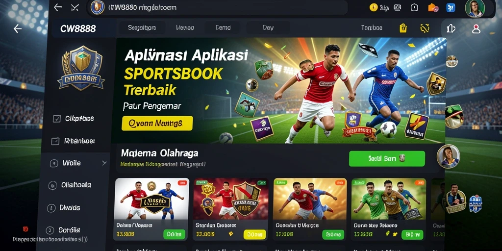 Screenshot CW8888 menampilkan fitur taruhan olahraga yang menarik.