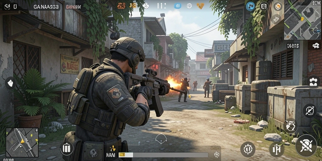 Tampilan klasik gameplay FPS di GANAS33 dengan aksi yang seru.