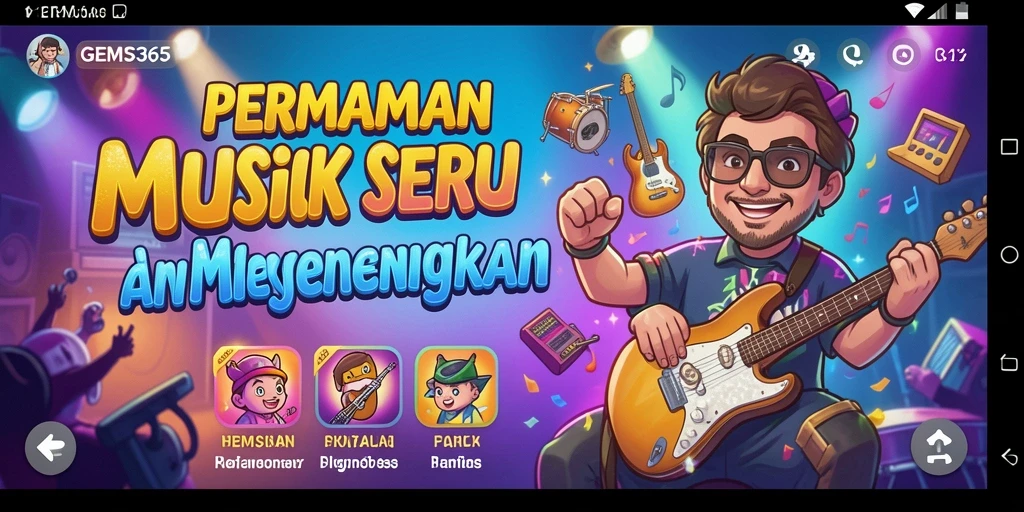 Tampilan gameplay GEMS365 yang penuh warna dan energik.