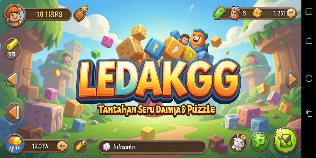 Tangkapan layar utama LEDAKGG menampilkan gameplay yang penuh warna dan menarik.