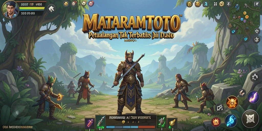 Screenshot menunjukkan pemain mengeksplorasi dunia luas MATARAMTOTO.
