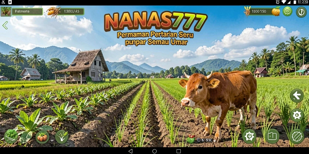 Gameplay NANAS777 menampilkan aktivitas bertani yang seru dan interaktif.