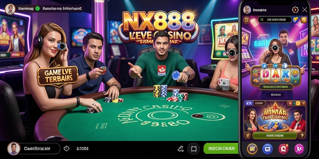 Tampilan gameplay Live Casino yang menarik dan interaktif di NX888.