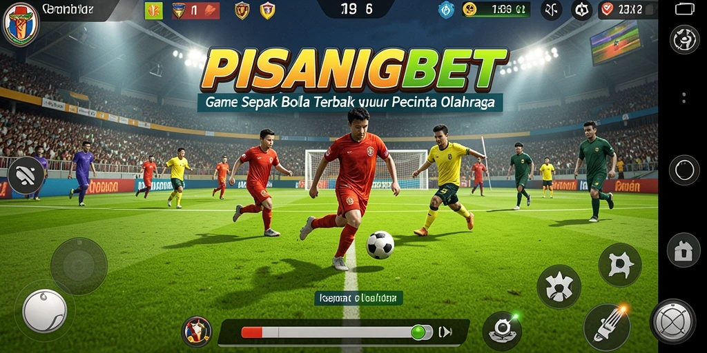 Screenshot PISANGBET menampilkan aksi permainan sepak bola yang mendebarkan.