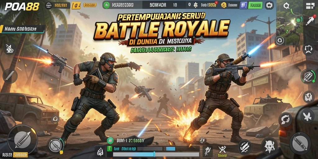 Tampilan gameplay mendebarkan di arena pertempuran POA88.