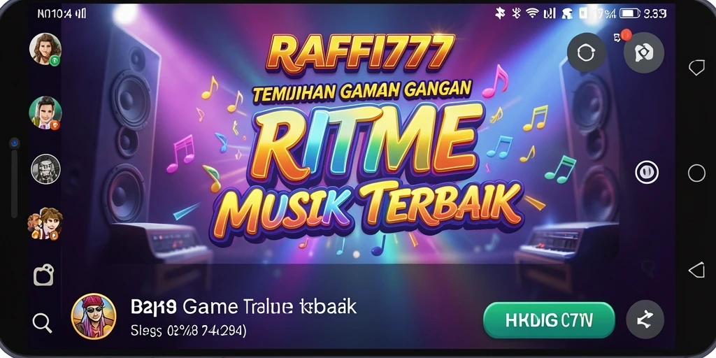 Screenshot gameplay RAFFI777 yang menunjukkan tantangan musik yang seru.