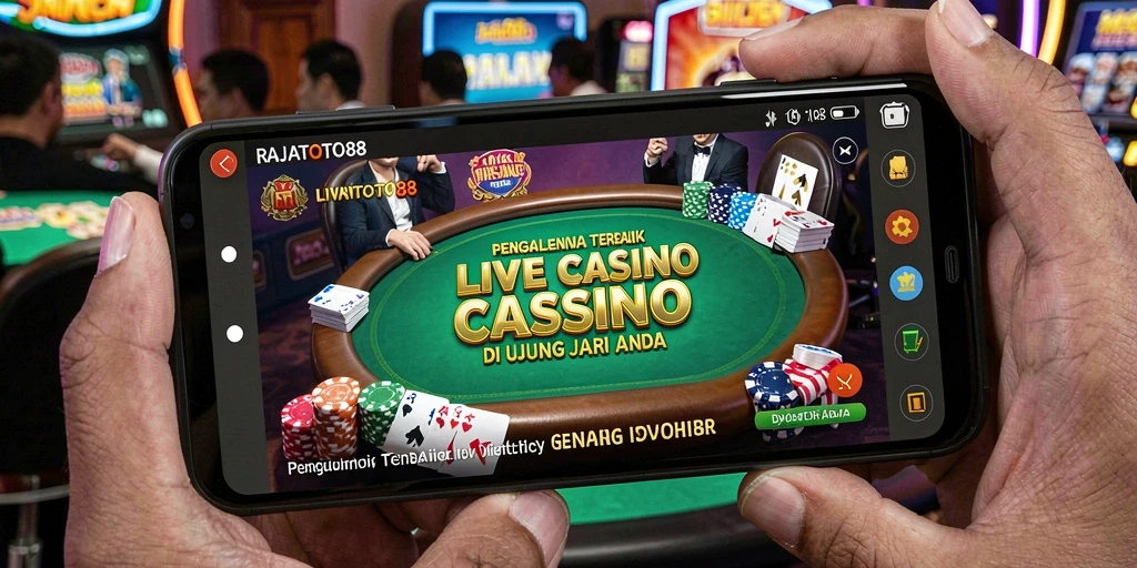 Tampilan permainan Live Casino yang mendebarkan di RAJATOTO88.