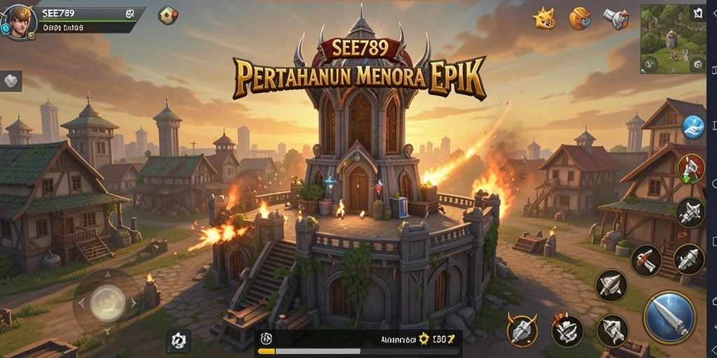 Gameplay menegangkan Tower Defense dengan strategi dan taktik yang mendebarkan.