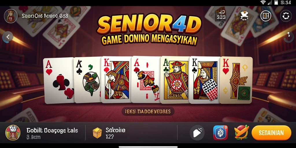 Screenshot dari gameplay Domino yang menarik di SENIOR4D.
