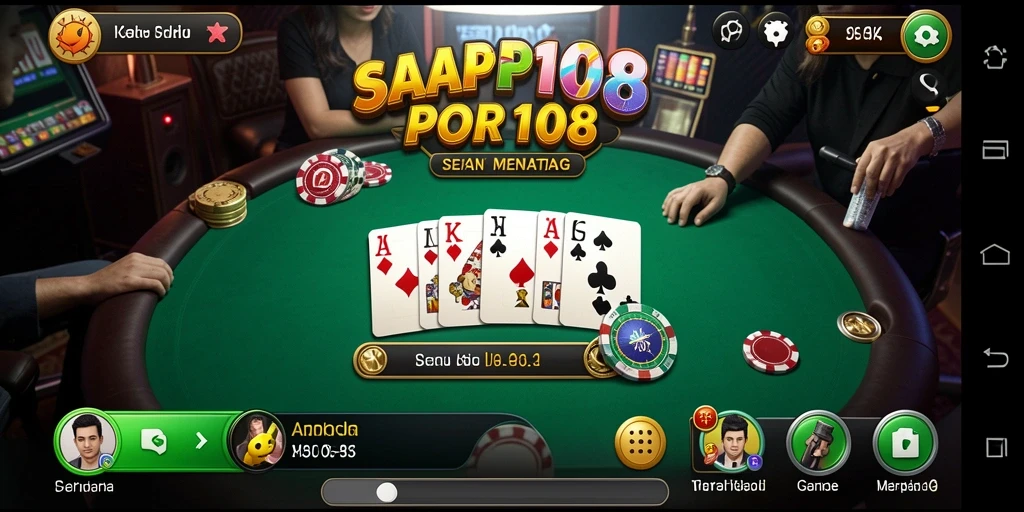 Tampilan gameplay Poker yang mendebarkan di SIAP108.