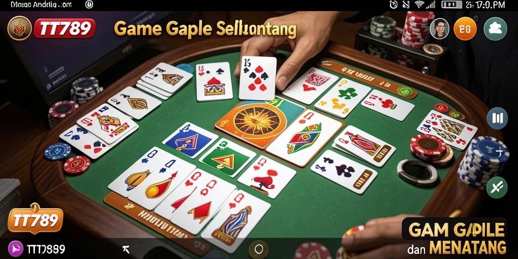 Screenshot gameplay TT789 dengan tampilan Gaple yang menarik.