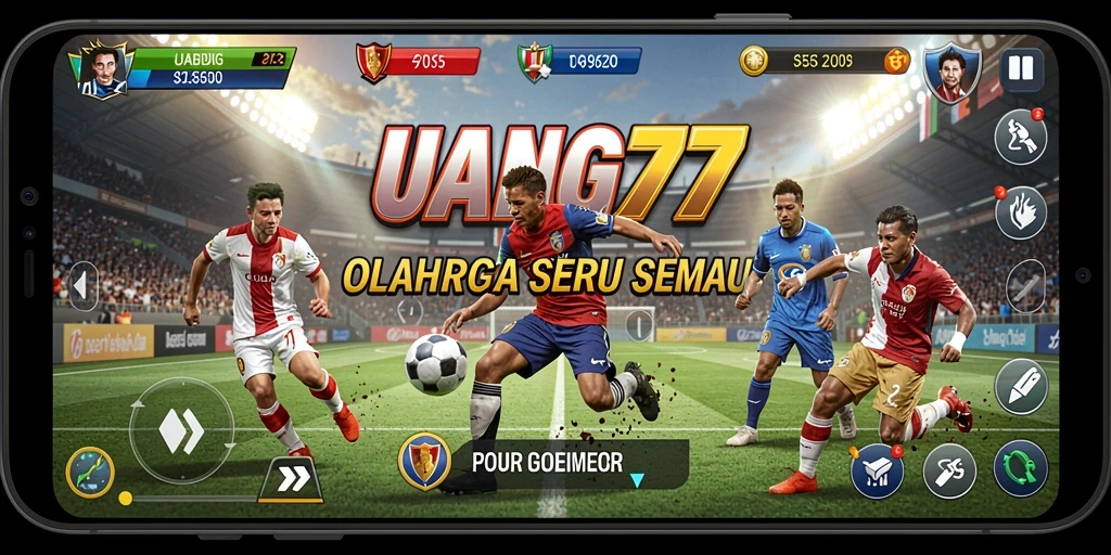 Screenshot UANG77 menampilkan aksi olahraga seru dalam permainan.