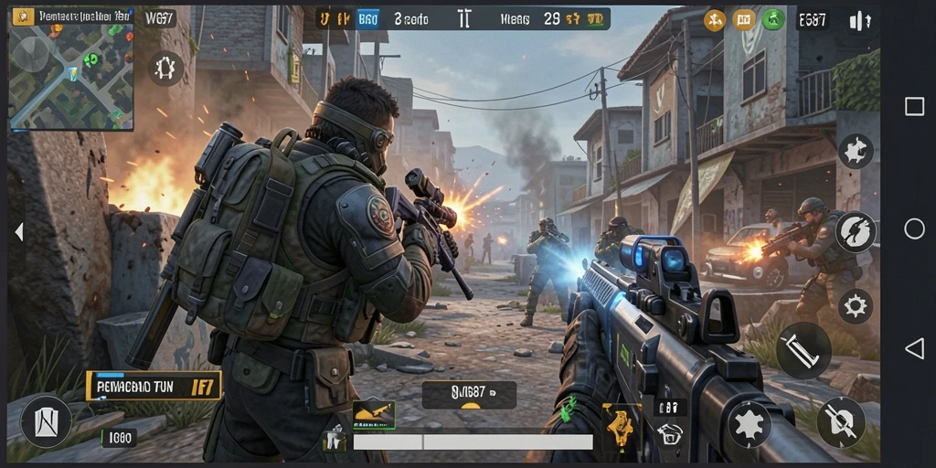 Gameplay menegangkan di WG87 dengan aksi tembak-menembak seru.